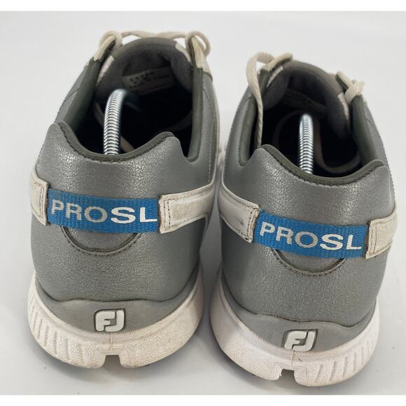 Footjoy Pro SL Men 9.5M White Silver Spikeless Waterproof golf shoes 53266 - Picture 4 of 6